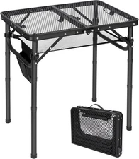 REDCAMP Small Folding Grill Table for Outside, 3 Heights Adjustable Lightweight