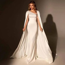 Mermaid Wedding Dresses Satin One-Shoulder Sleeveless Bride Dresses Brush Train
