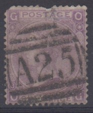 GB:1872/73:QV 6d plaque mauve 8 G-O. timbre.occasion.cat 90+