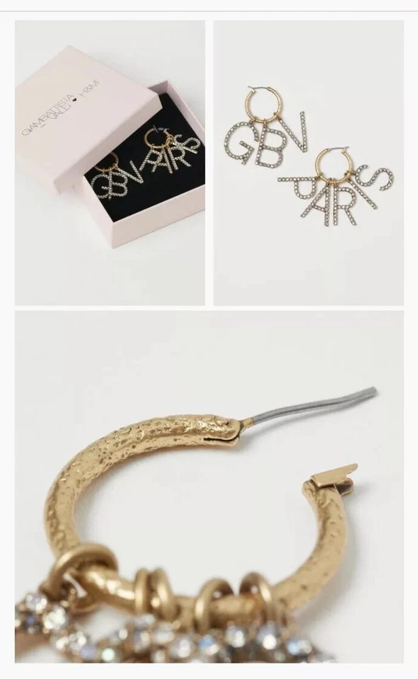 Pendiente aro rígido cristal dorado vintage Giambattista Valli x H&M GBV favorito de blogger Foto 2 de 4