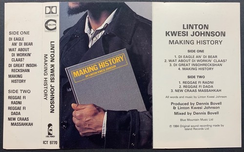 Linton Kwesi Johnson MAKING HISTORY Cassette ICT9770 **FACTORY SAMPLE** 1984 - Picture 8 of 9
