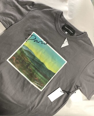 NWT auth BIANCA CHANDON size L gray Paris Texas graphic tee