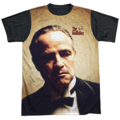 Godfather Vito Corleone Adult Halloween Costume T Shirt (Black Back), S-3XL 