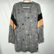 Disney The Nightmare Before Christmas Halloween Nightgown Sleepwear Gray 2X Soft