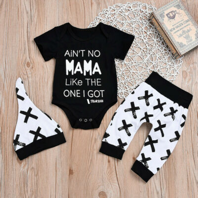 3pcs Newborn Toddler Infant Baby Boy Girl Clothes T-shirt Tops+