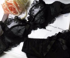 UK Lace Floral Embroidery Bra Knicker Sets Gorgeous Ladies Lingerie 32-42 ABCDDE