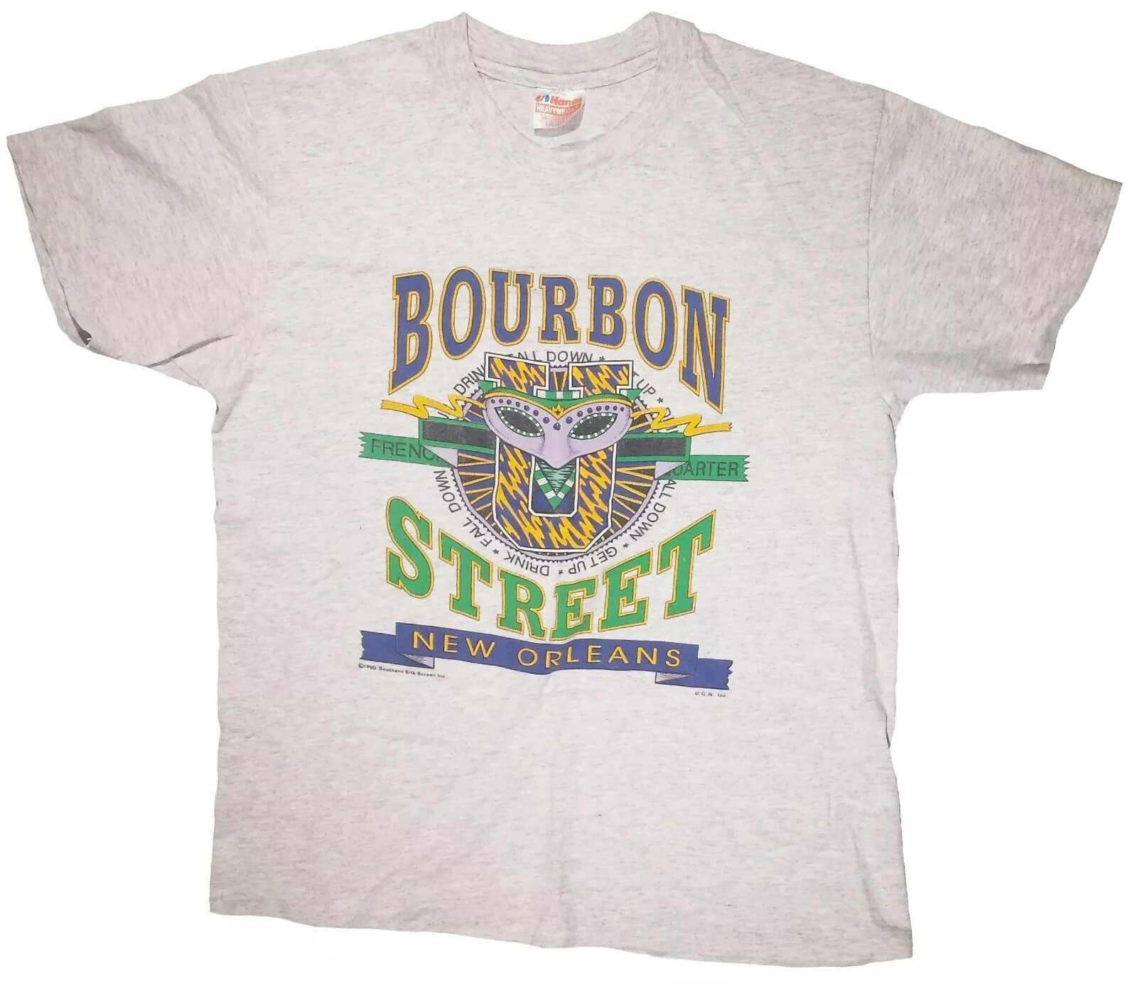 ALTRA Camicia uomo vintage New Orleans Bourbon Street grande made in USA quarto francese 1990