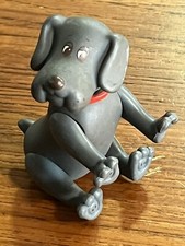 Awesome Vintage 1986 Tonka Pound Puppies  Gray With Red Collar