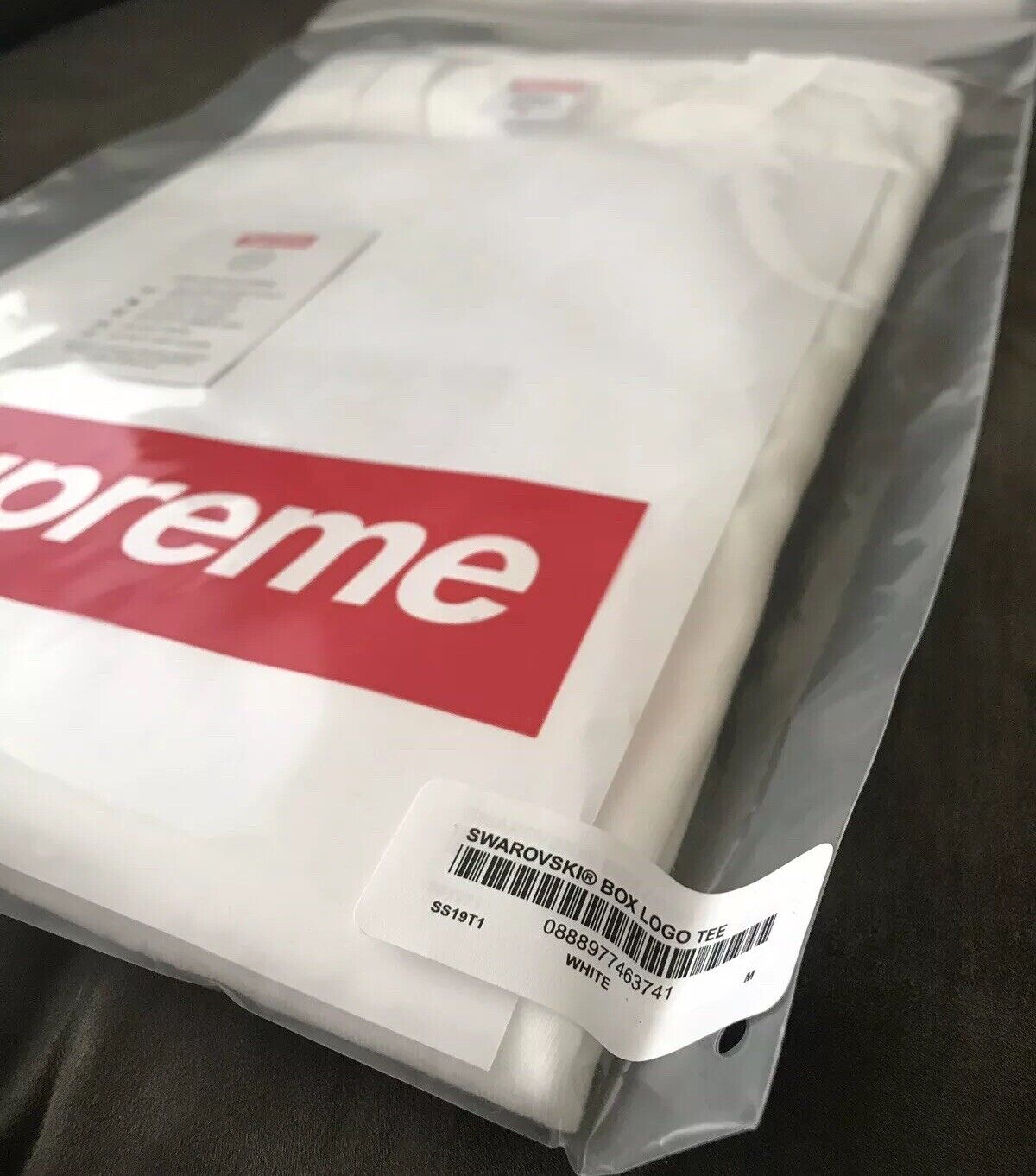 SS19 Supreme x Swarovski Box Logo Crystal Tee 25th Anniversary