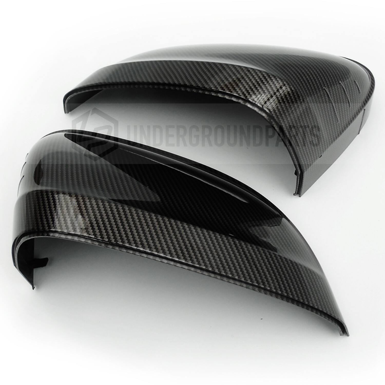 AUDI A4 B9 A5 DOOR WING MIRROR COVERS CAPS CASING GLOSS CARBON FIBRE EFF BLACK