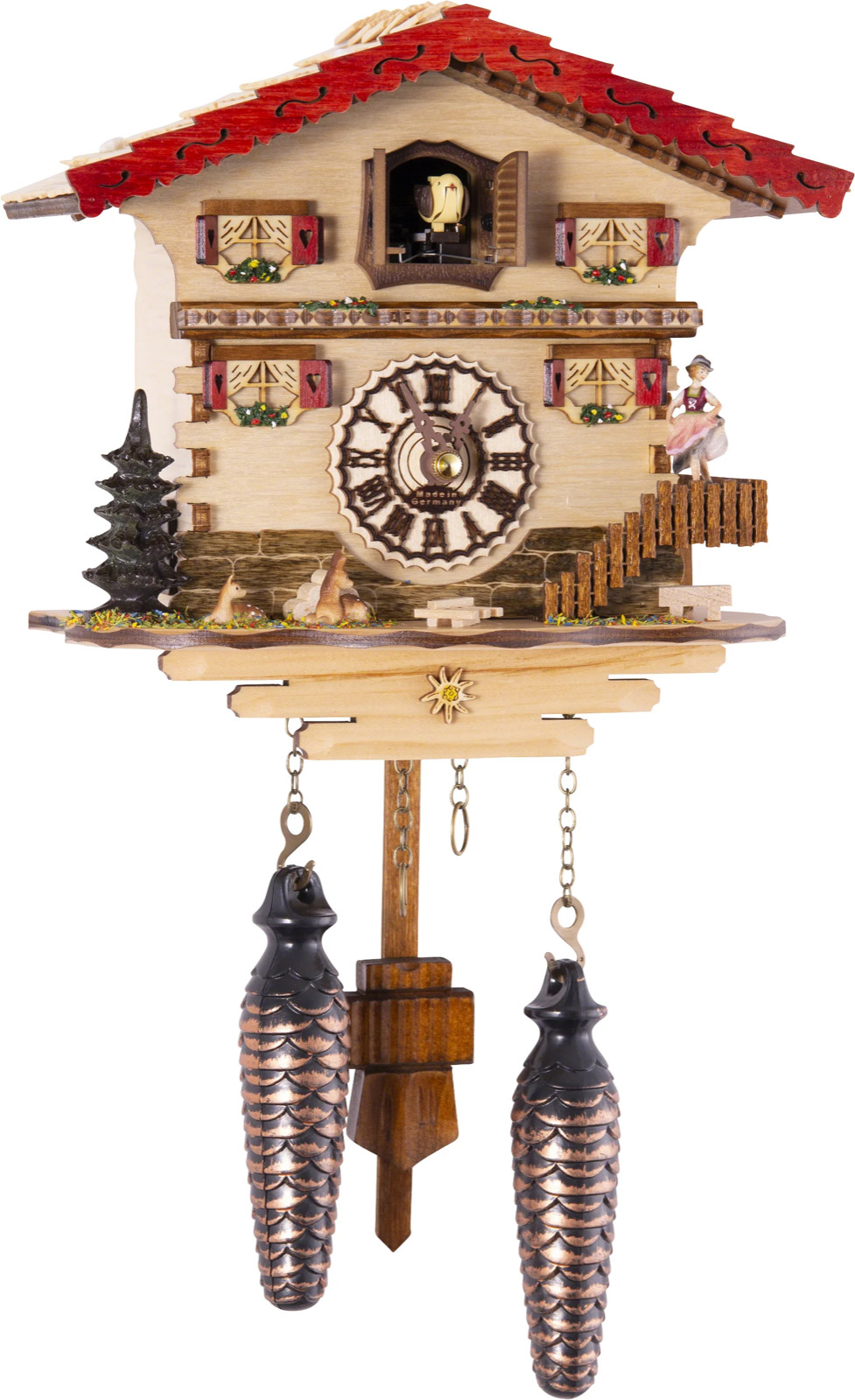 Quartz Cuckoo Clock Swiss house with music