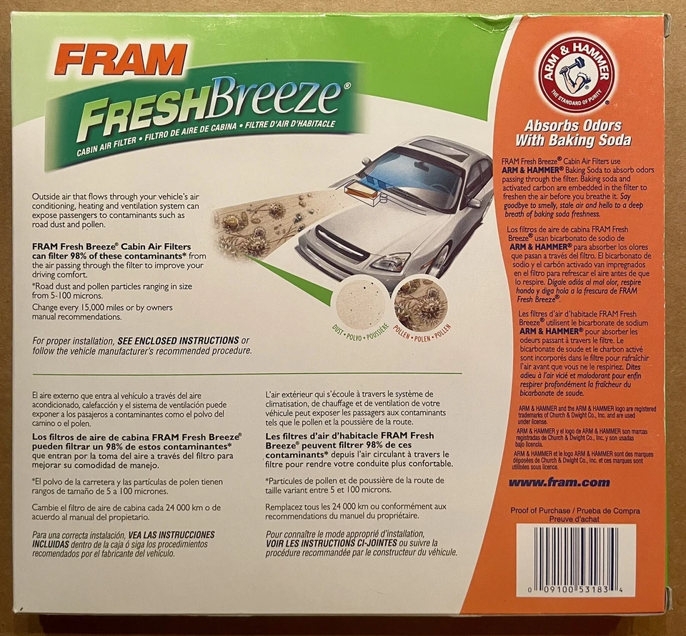 Toyota Corolla 2003 2004 2005 2006 2007 2008 marco matriz cabina filtro de aire nuevo Foto 2 de 2