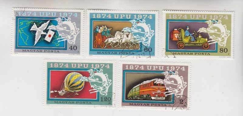HUNGARY 1974. Centenary Universal Postal Union Horses Train Cars SC#2282-85 CTO