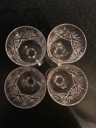 Set of 4 Vintage Square Stem Crystal Wine Glasses Heavy Items New - Picture 10 of 12