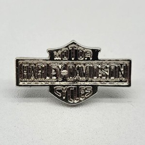 ⭐️ Harley Davidson Motorcycles Bar & Shield Hat Vest Jacket Pin - Silver Tone