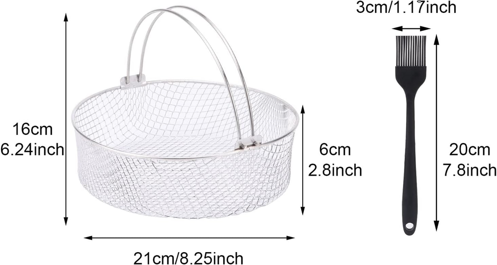 Air Fryer Replacement Basket Air Fryer Steamer Basket Stainless Steel Mesh Baske