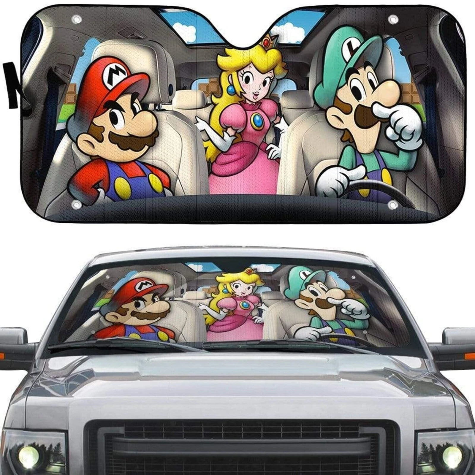 Mario Kart Windshield Sunshade - Mario, Luigi, Princess Peach