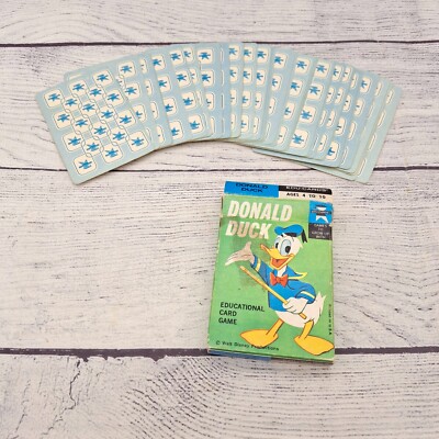 VTG Walt Disney Donald Duck Educational Card Game, Ed-U-Cards 1968, Complete