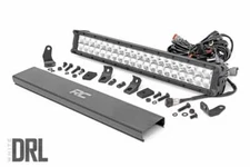 Rough Country 20"Cree LED Light Bar-Dual Row Chrome Series w/ Cool White DRL