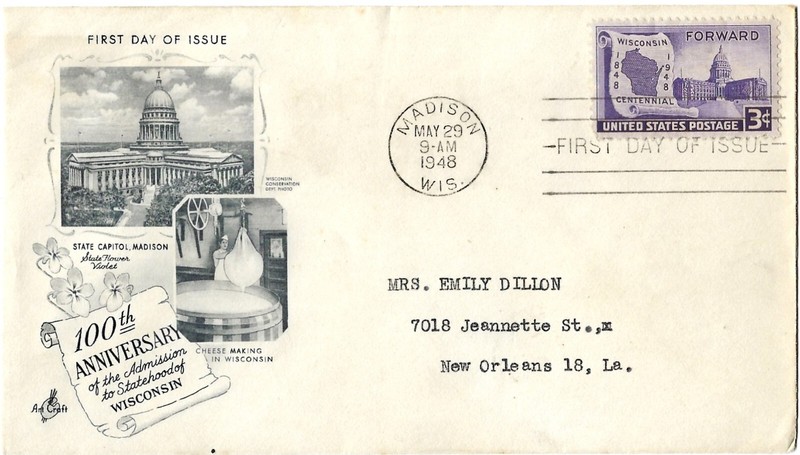 3 '48 FDCs 100th Wisconsin SC#957, Wm A. White SC#960, New York consolid. SC#C38