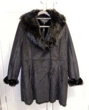 Women’s Marc Andrew New With Tags Black Faux Fur/ Suede Oversized Coat Size Xl