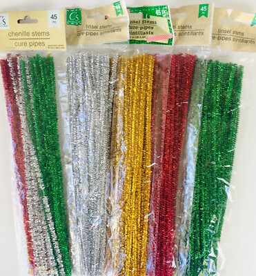 400 Cure-pipes Colorés Pour Bricolage - 30cm, Or, Argent, Rouge, Vert - Artisanat Enfants - 6