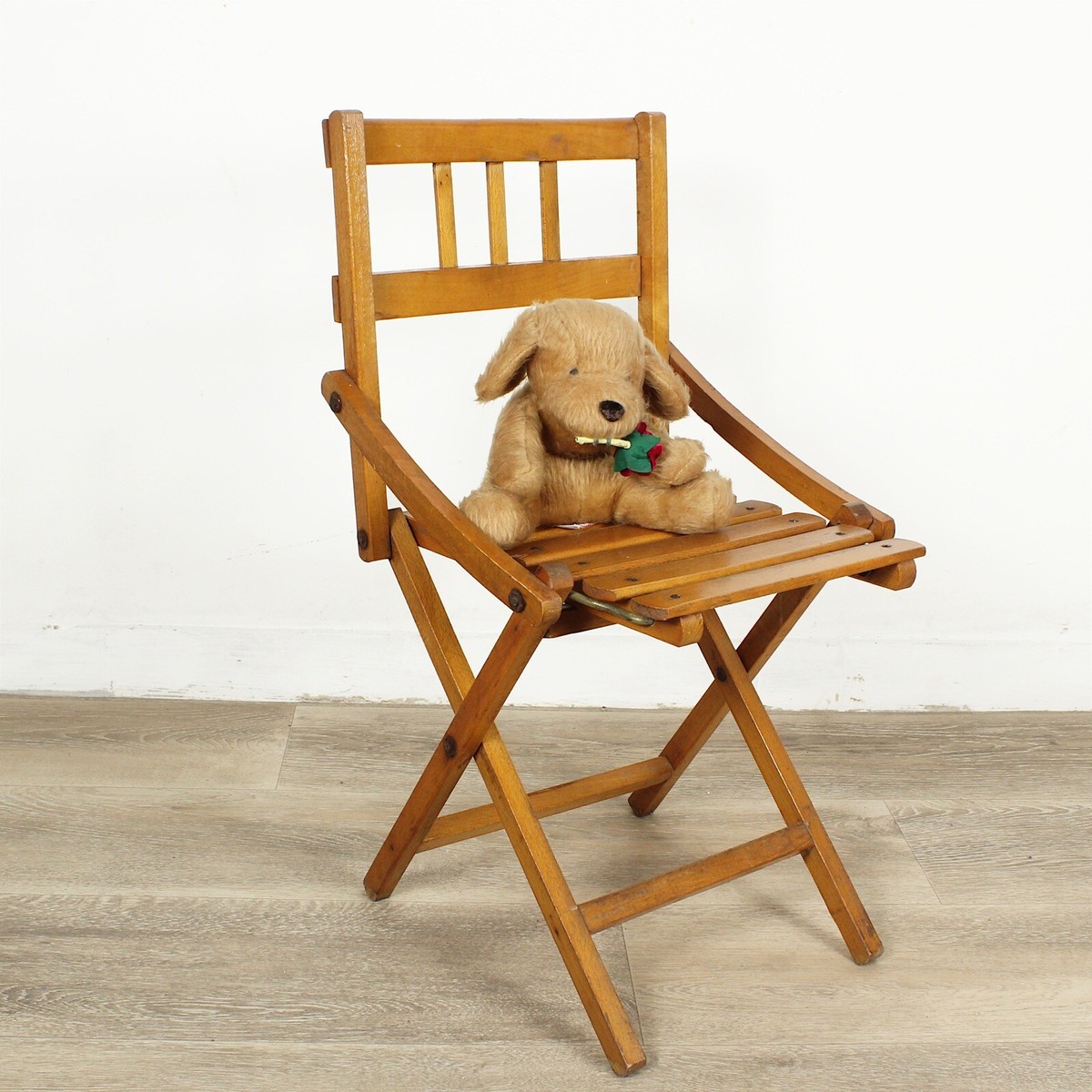 Sedia antica vintage pieghevole richiudibile sediolina in legno