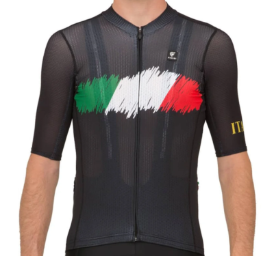 Maillot Italie PISSEI - Noir - Homme - Manches Courtes - Neuf Avec étiquettes