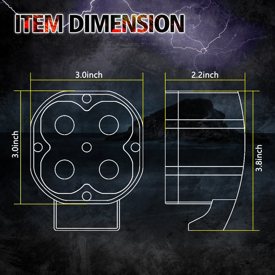 Par de luces antiniebla Squadron Pro LED ámbar conducción vainas puntuales camión todoterreno 12V Foto 2 de 4