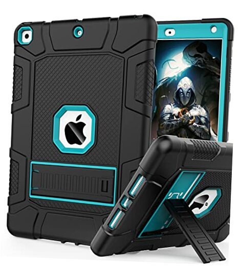 Protective iPad 9th/8th/7th Gen Case in Black & Dark Blue-image
