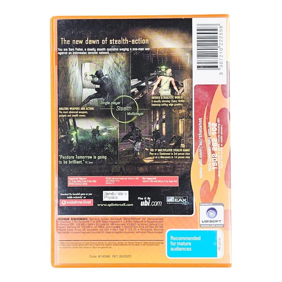 Tom Clancy's Splinter Cell : Pandora Tomorrow - That's Hot! 2004 PC Game - Image 2 of 4