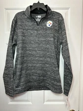Size M NFL Team Apparel Pittsburgh Steelers Men Long Sleeve Pullover Quarter Zip