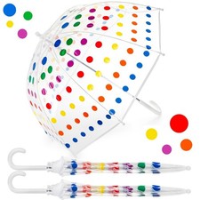 2 Pack Bubble Umbrellas, Small Clear Dome Umbrella with Easy Grip Handle, Lig...