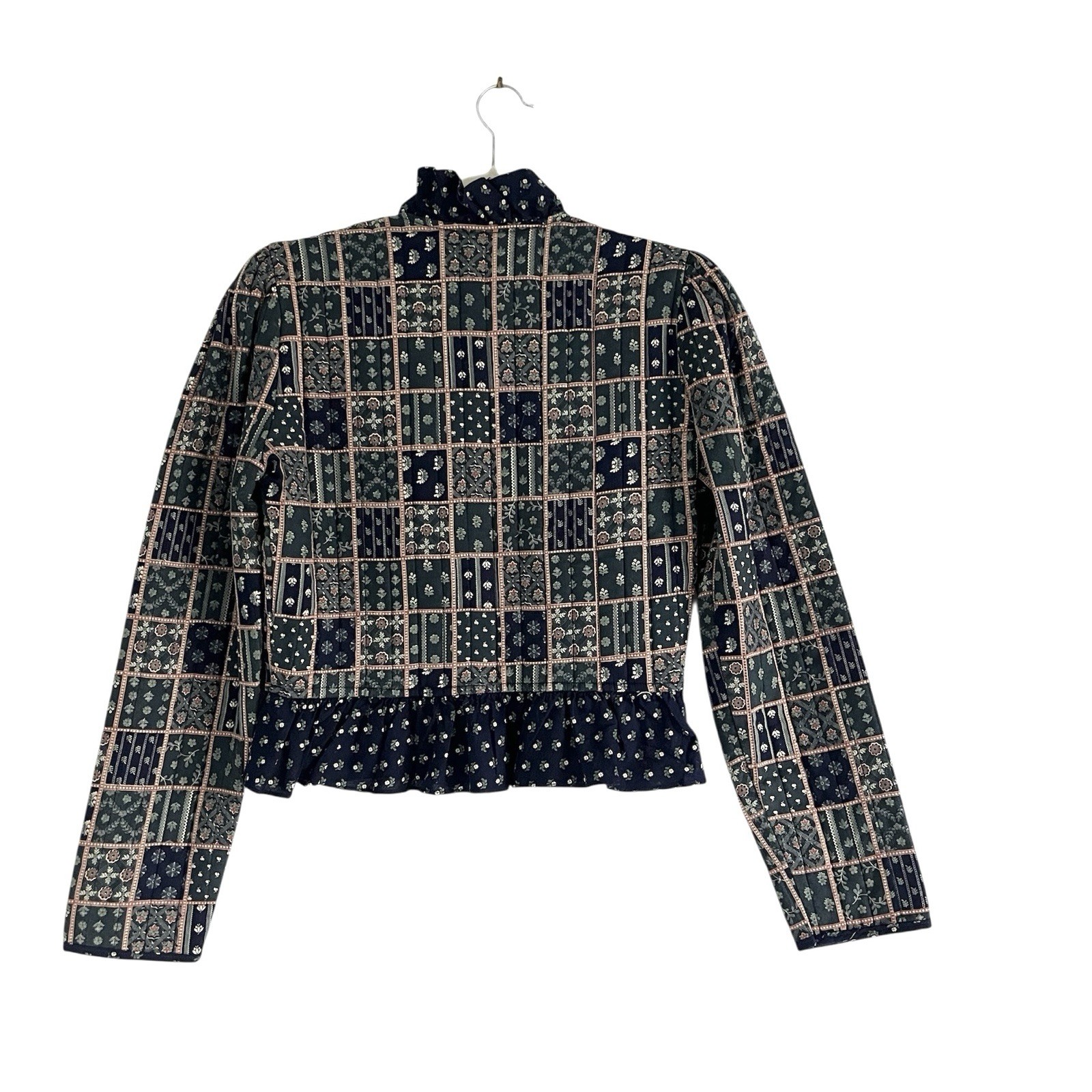 Vintage 70s Quilted Patchwork jacket Small Cottag… - image 4