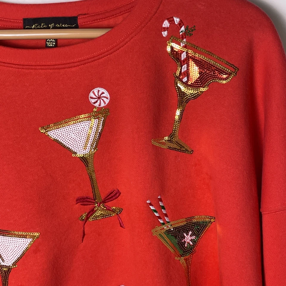 State of Mine женская коктейльная толстовка с блестками размер XXL рождественская праздничная вечеринка - Изображение 4 из 4