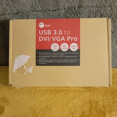 SIIG USB 3.0 to DVI Video Adapter with DVI to VGA Adapter(JU-DV0112-S3)