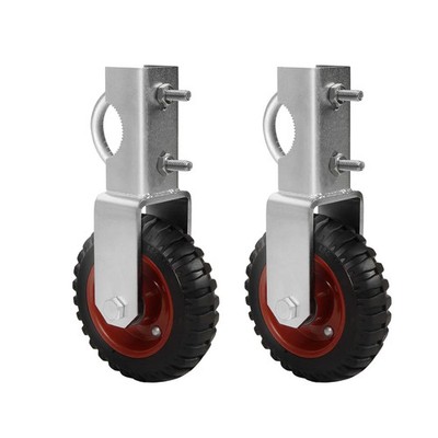Gate Wheel 6 inch Farm Gate Wheel, 2 Pack Gate Support Wheel with 1-3/8'' Thru 2-