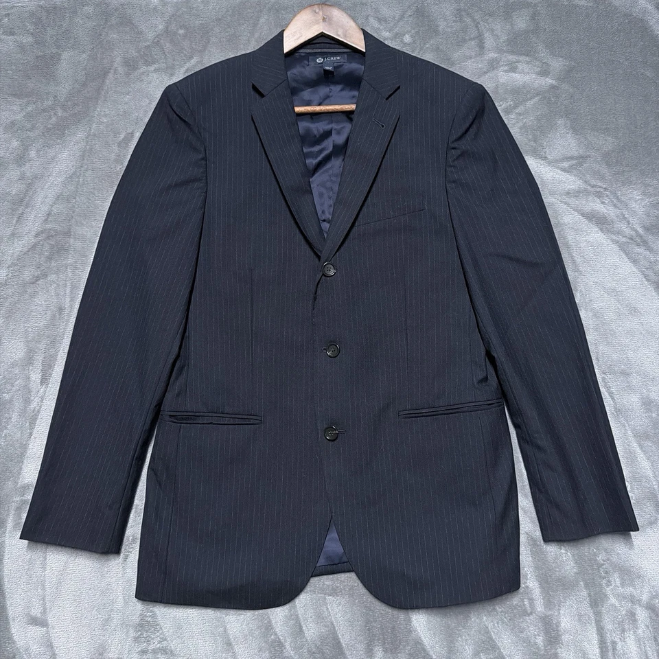 Traje J Crew Ludlow 3 Piezas Para Hombre 38R Loro Piana Azul Marino 32x32 Pantalones Lana a Rayas Foto 2 de 4