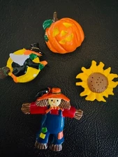 Vintage Halloween Fall Shirt Button covers witch pumpkin sunflower scarecrow