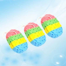 3 Pcs Oval Seaweed Bath Sponge Four Colors Sponges for Bathing Tools