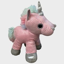 Dan Dee Unicorn Collectors Choice Plush Sparkly Pink Silver Stuffed Animal 11"