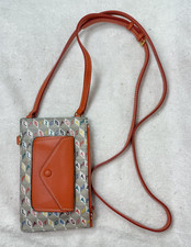 Anya Hindmarch I Am A Plastic Bag Leather Phone Pouch Crossbody Clementine