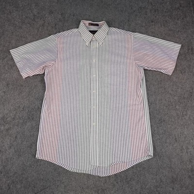 Vintage Arrow Shirt Mens 16 Rainbow Vertical Stripe Color Block OCBD Oxford 90s