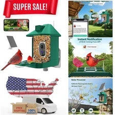 Smart Bird Feeder with Camera Solar Powered Camera Bird Feeder 2K Live Feed