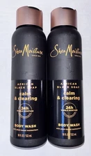 Shea Moisture African Black Soap Calm and Clearing Body Wash 18 fl oz Lot Of 2