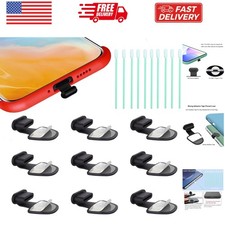 USB C-Type Anti Loss Dust Plugs, USB C-Type Port Silicone Dust Covers, with D...