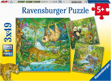 Ravensburger Jungle Fun Jigsaw Puzzles for Kids Age 5 Years Up - 3x 49 Pieces - 