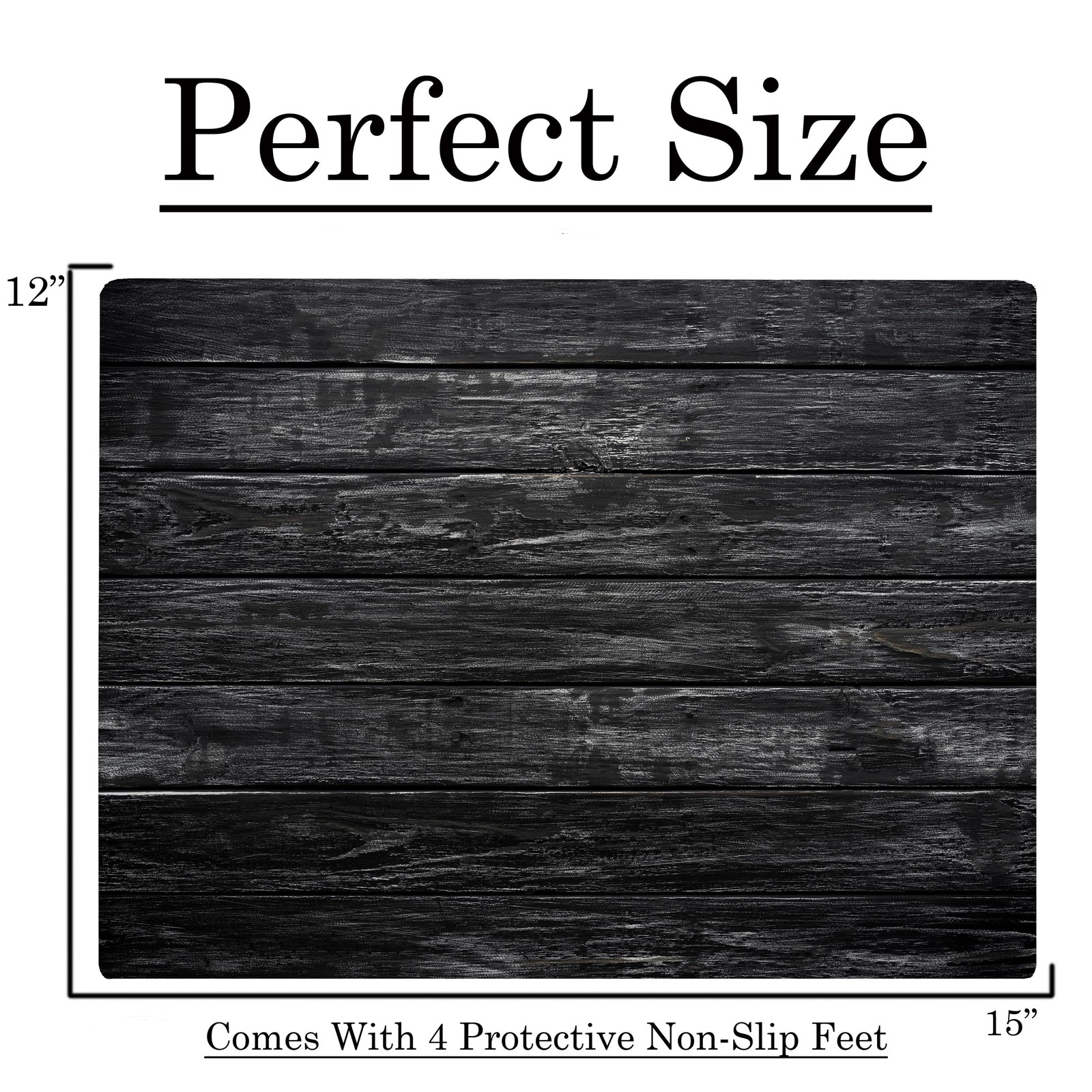 Black Dark Gray Painted Wood Grain Marble Kitchen Glass Cutting Board Ocean D...