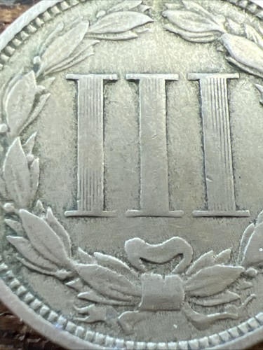1867 3 Cent Nickel Piece A1364 - Picture 5 of 5