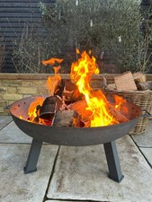 Large Garden Fire Pit Outdoor Patio Camping Cast Iron Bowl Log Burner Heater
